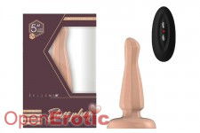 Buttplug - Rubber Vibrating - 5 Inch - Model 3 - Flesh