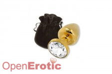 Buttplug Gold 24 C 35mm with Crystal