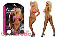 Bra and Tie Side Thong Set Pink - L/XL