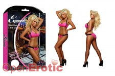 Shirred Halter and Brief Set Pink - L/XL