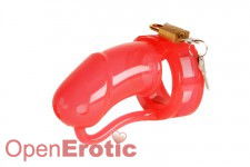 Penis Cage Silicone large - red-clear