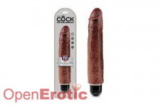 10 Inch Vibrating Stiffy - Brown