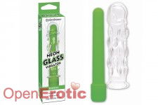 Neon Glass Vibrator - Caress - Green