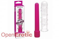 Neon Glass Vibrator - Natural Swirl - Pink