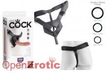 Strap On Harness with Cock - 8 Inch - White