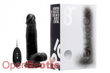 Vibrating Realistic Cock - 8 Zoll - Black