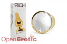 Gold Plug - 4,5 Inch - Clear Sapphire