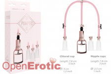 Clitoral and Nipple Pump Set - Large - Rose