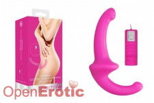 Vibrating Silicone Strapless Strapon - Pink