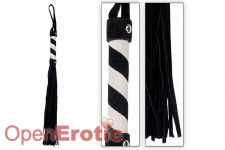 Whip Leather Black with White Stripe